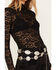 Molly Bracken Women's Floral Lace Long Sleeve Top, Black, hi-res