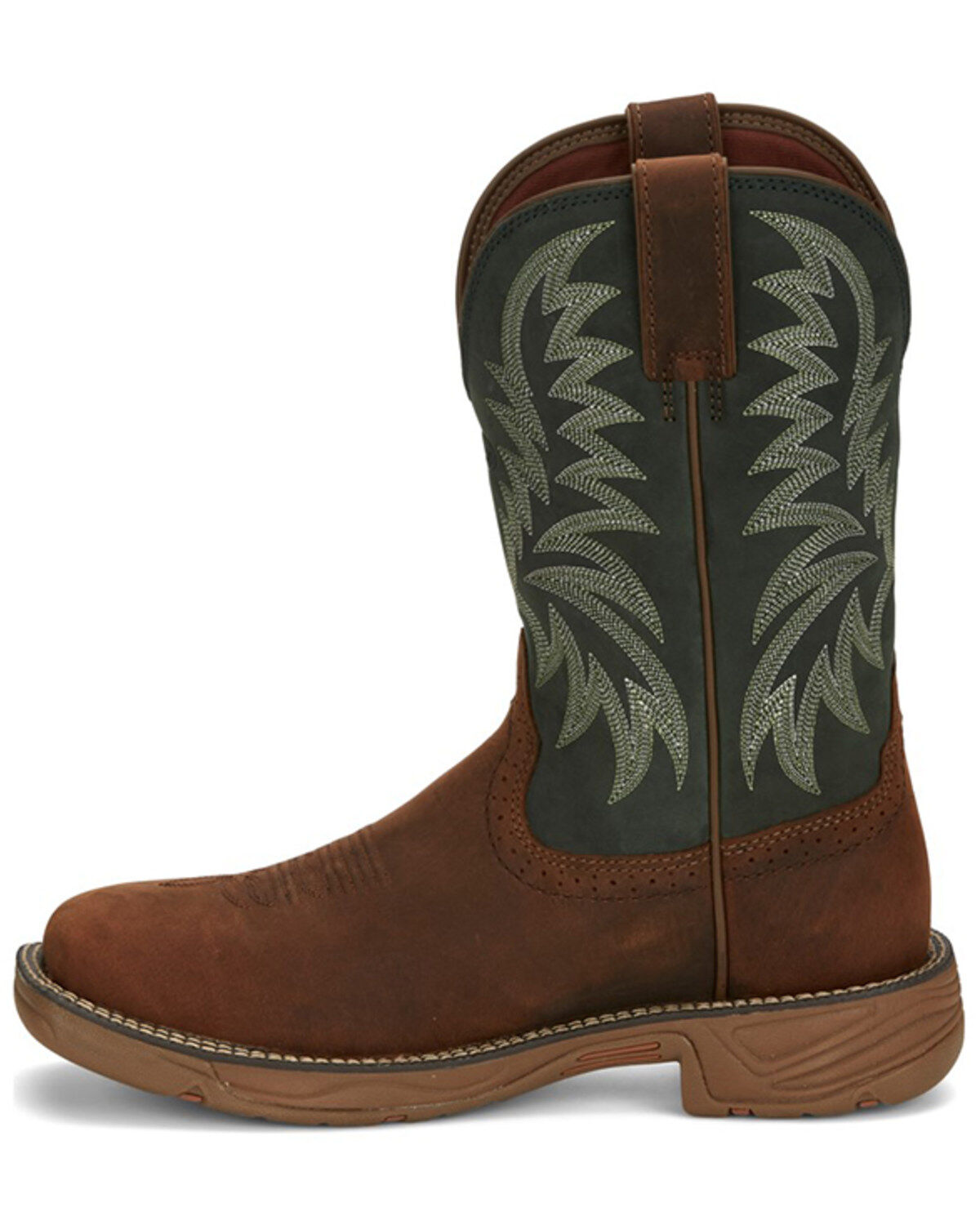 Image #3 - Justin Men's Rush Short Base Performance Western Boots - Broad Square Toe, Brown, hi-res