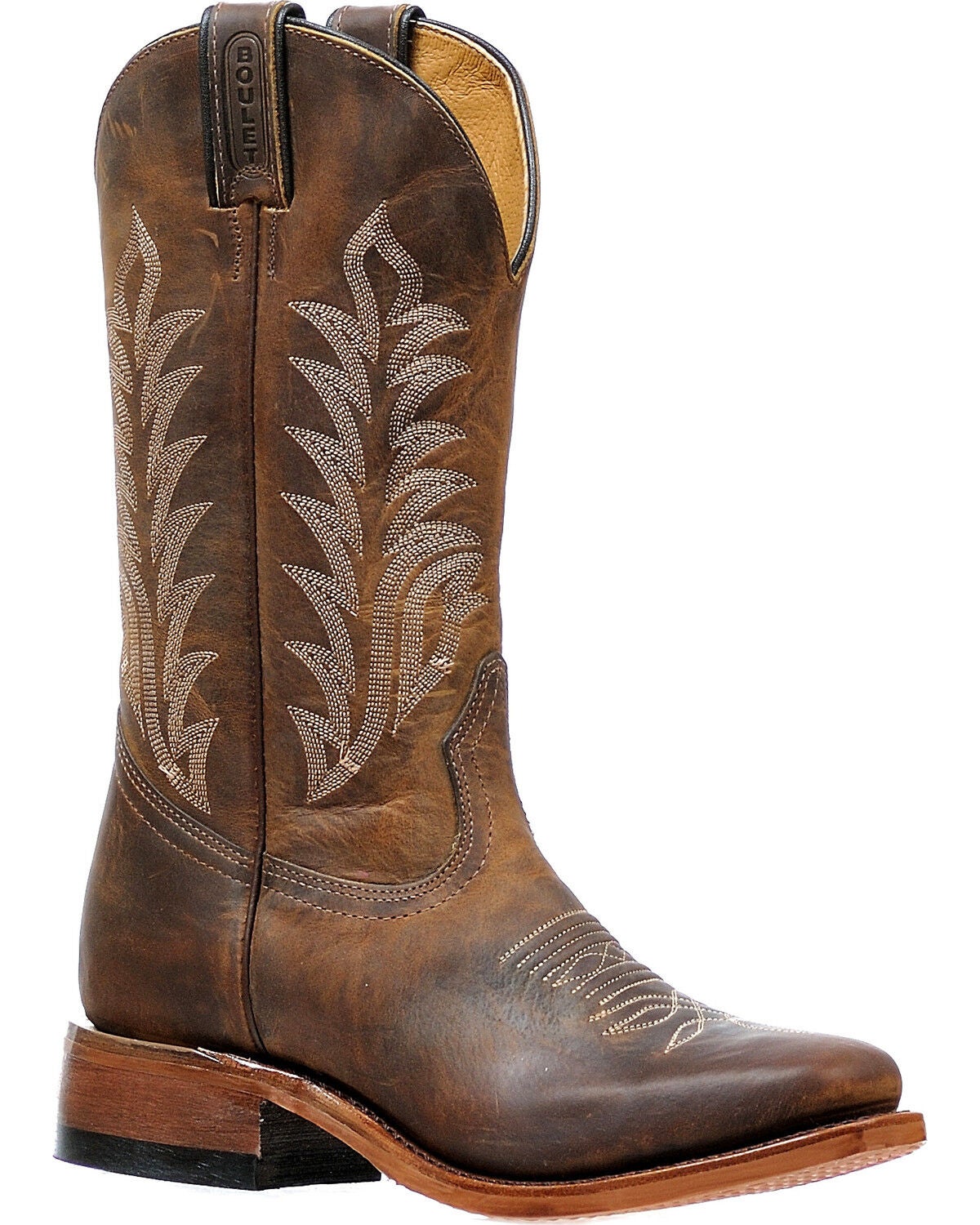 Boulet Women's Hillbilly Golden Cowgirl Boots - Square Toe, Brown, hi-res