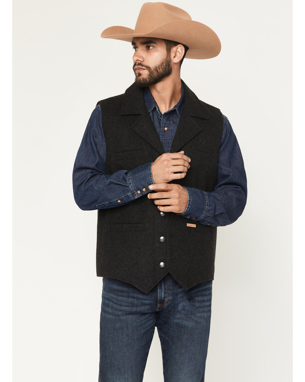 Image #1 - Panhandle Slim Men's Montana Wool Button-Down Vest, , hi-res