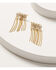 Image #1 - Lainey Wilson Women's Fringe Feather Crawler Earrings, Gold, hi-res