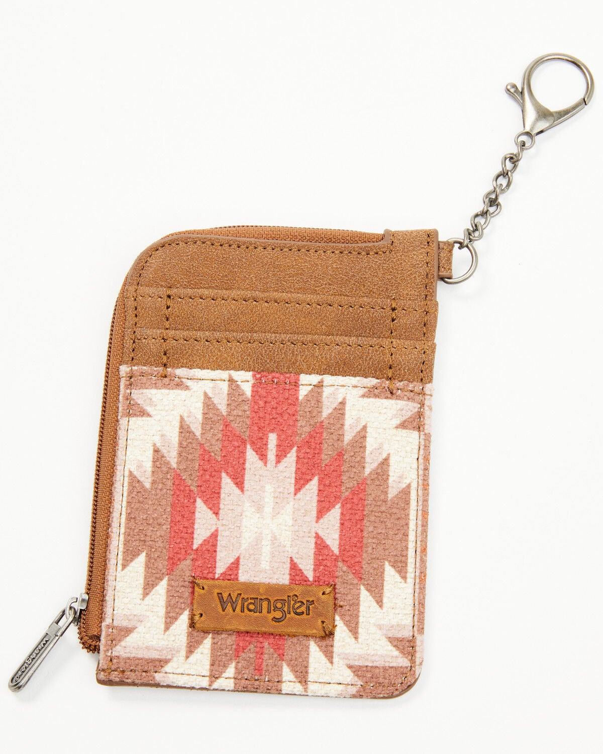 Wrangler X Boot Barn Women's Southwestern Print Mini Zip Wallet, Brown, hi-res