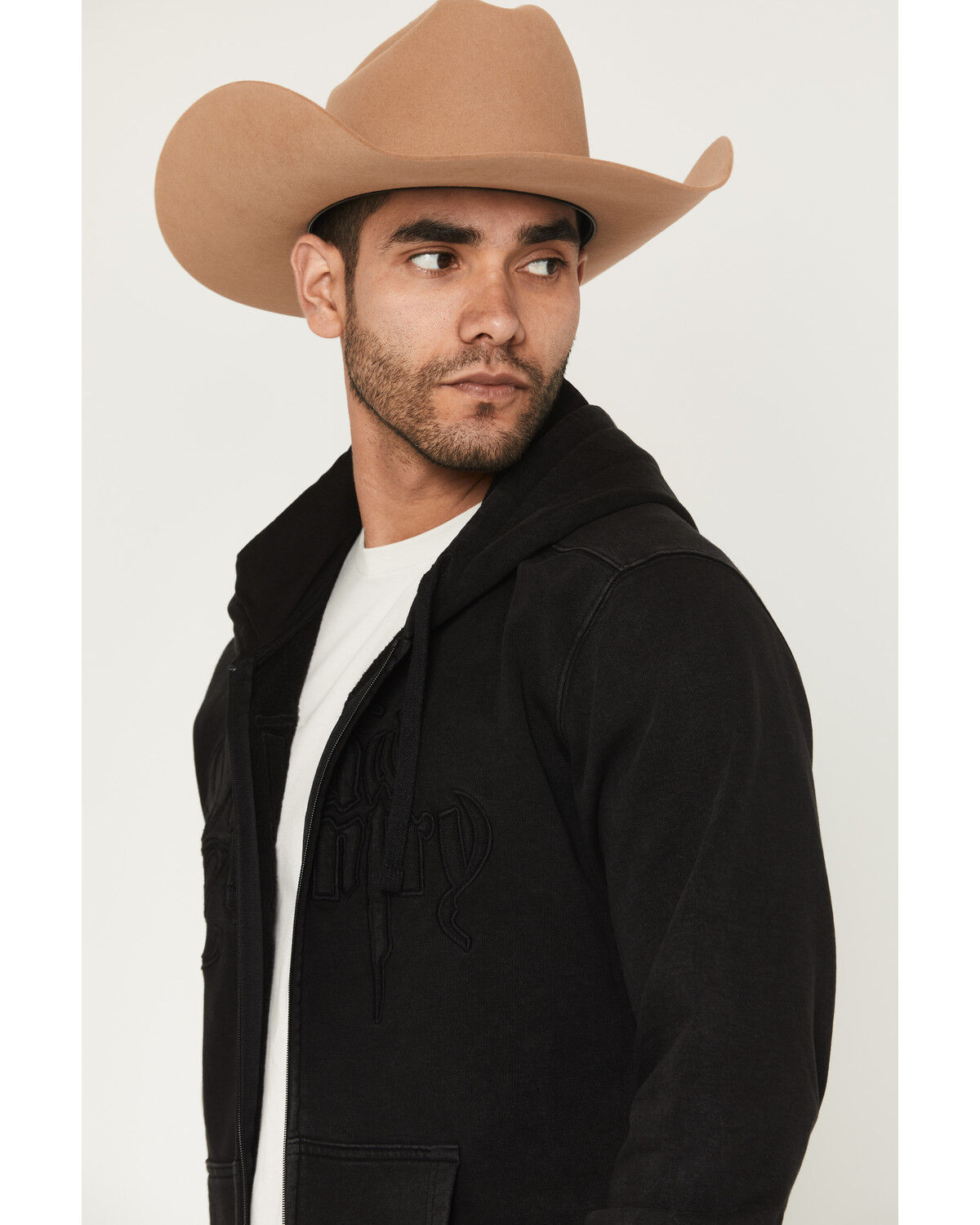 Image #2 - RANK 45® Men's Outlaw Country Solid Hooded Jacket, Black, hi-res
