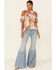 Shyanne Women's Floral Print Cold Shoulder Flounce Short Sleeve Top, Tan, hi-res