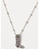 Image #2 - Lainey Wilson Women's Crystal Pav&eacute; Boot Pendant Necklace, Silver, hi-res