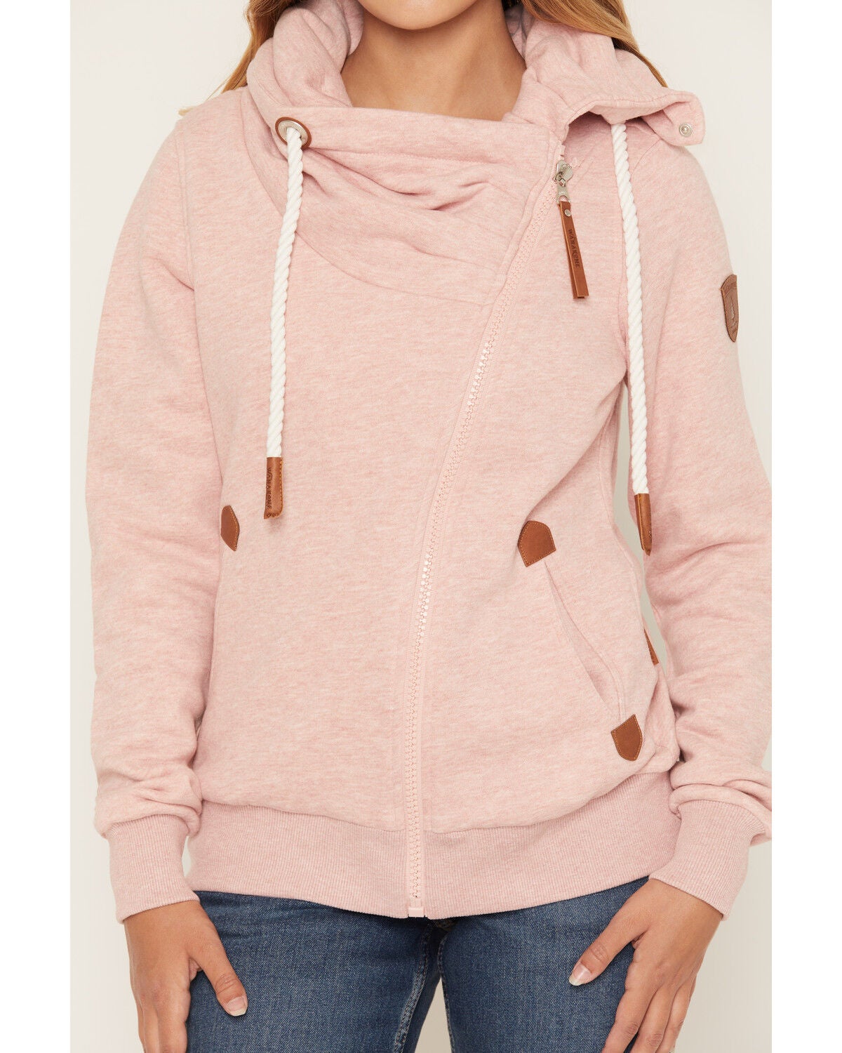 Image #3 - Wanakome Women's Hestia Asymmetrical Full-Zip Sweatshirt, Pink, hi-res