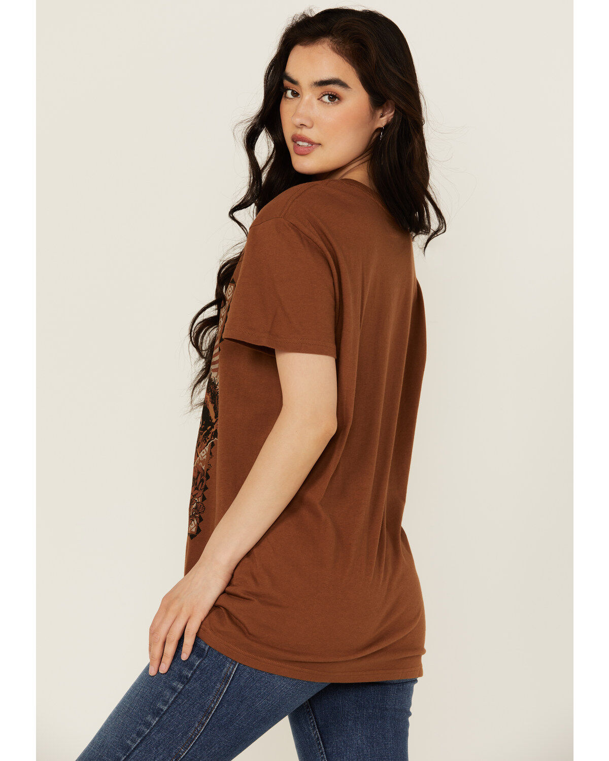 Image #4 - Wrangler Women's Cowboy Boyfriend Short Sleeve Graphic Tee, Brown, hi-res