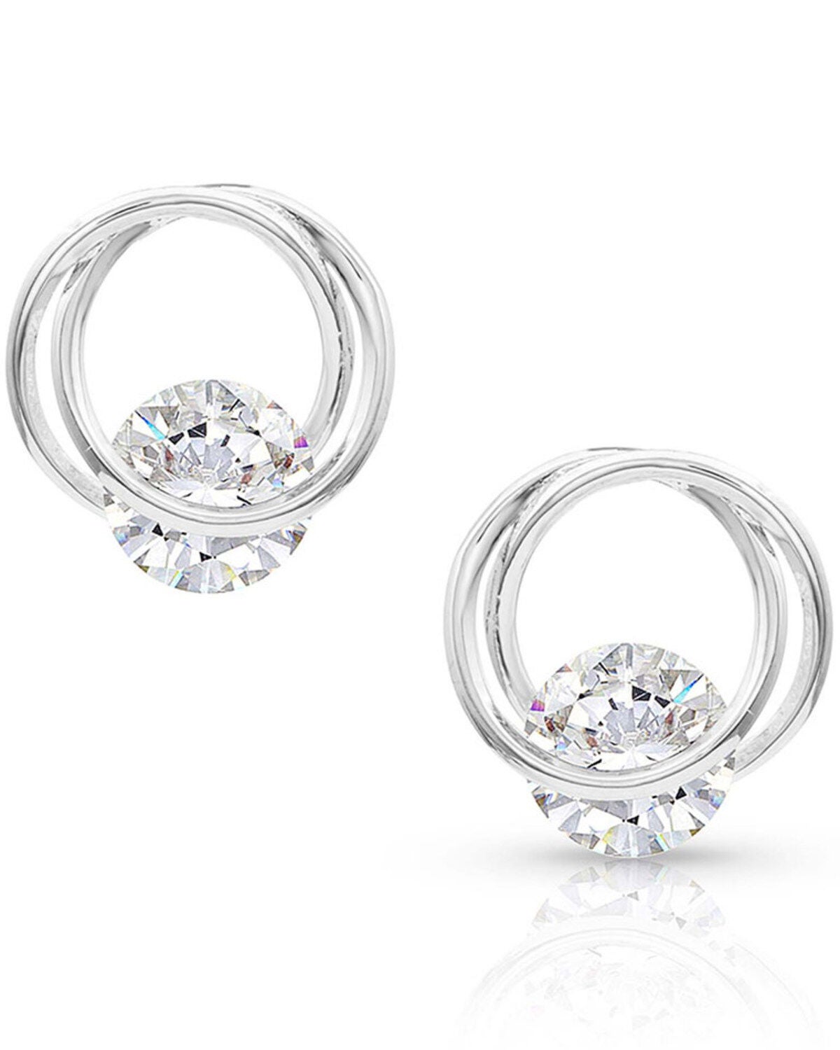 Montana Silversmiths Women's Twisting Hold Post Earrings, Silver, hi-res