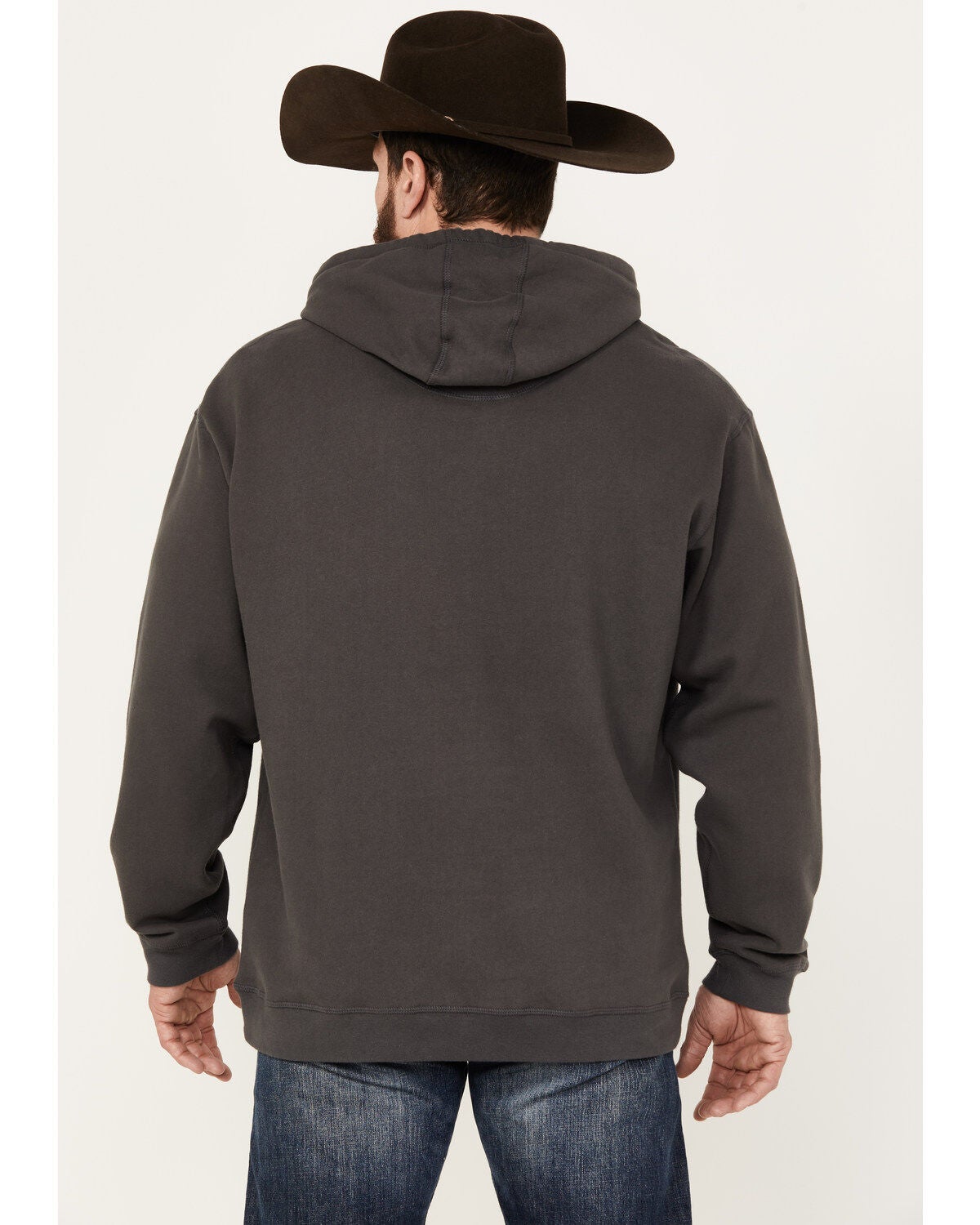 Image #4 - Stetson Men's Gray Logo Sleeve Pullover Hooded Sweatshirt , , hi-res