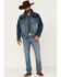 Wrangler Retro Men's Arabian Medium Wash Unlined Button-Front Denim Jacket , Indigo, hi-res