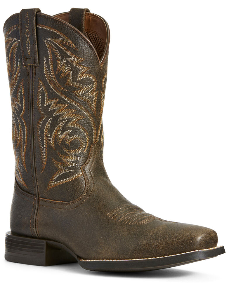 tan square toe boots