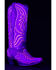 Image #1 - Corral Women's Studded Neon Blacklight Western Boots - Snip Toe, Pink, hi-res