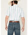 Image #4 - Ferrell Men's Tristan Striped Print Short Sleeve Snap Stretch Western Shirt, White, hi-res