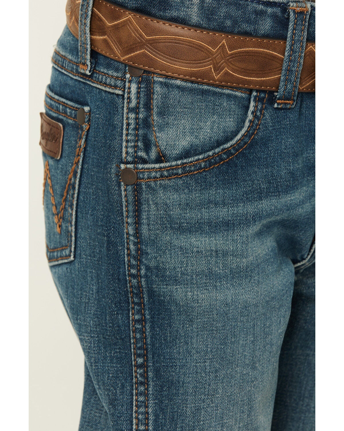Image #2 - Wrangler Retro Little Boys' Wes Medium Wash Slim Bootcut Stretch Denim Jeans, Medium Wash, hi-res