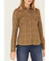 Image #3 - Shyanne Women's Plaid Print Long Sleeve Flannel Button-Down Shirt, Olive, hi-res