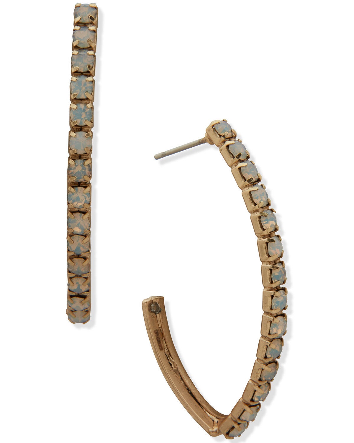 Image #1 - Lainey Wilson Women's Glitz Pav&eacute; C Hoop Earrings, Gold, hi-res