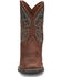 Image #4 - Justin Boys' Bowline Junior Western Boots - Broad Square Toe, Chocolate/turquoise, hi-res