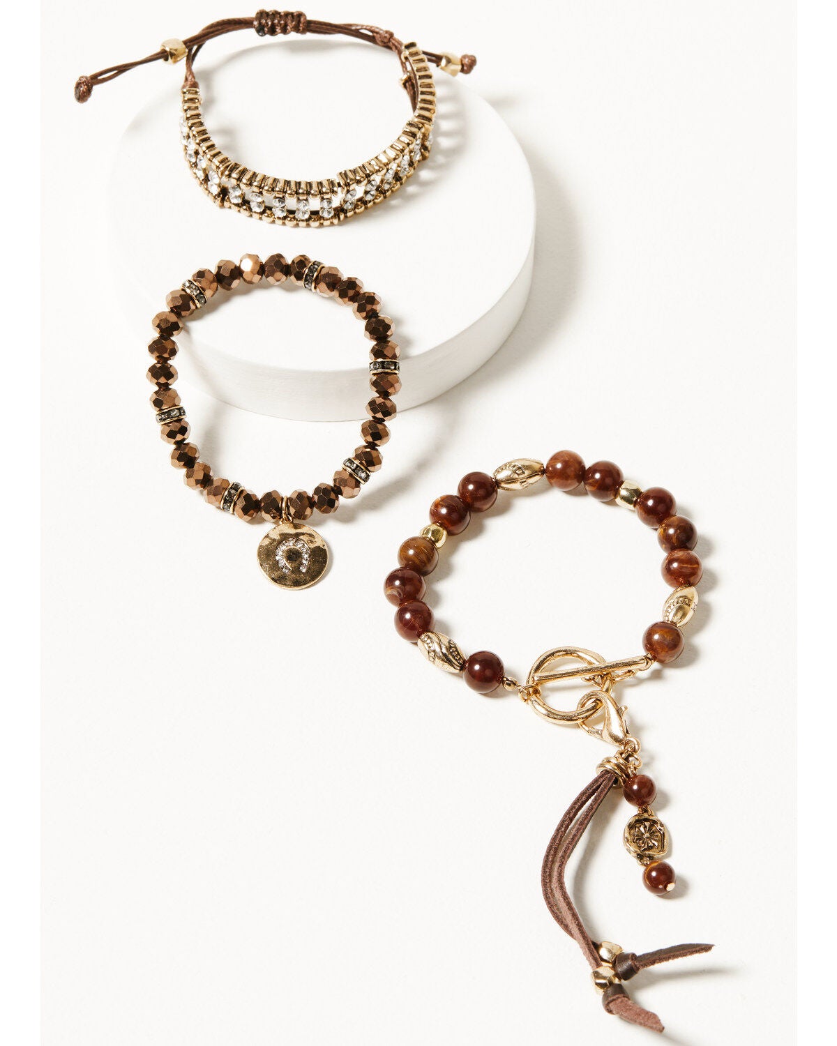 Shyanne Women's Summer Moon Antique Gold Bracelet Set - 3 Piece, Gold, hi-res