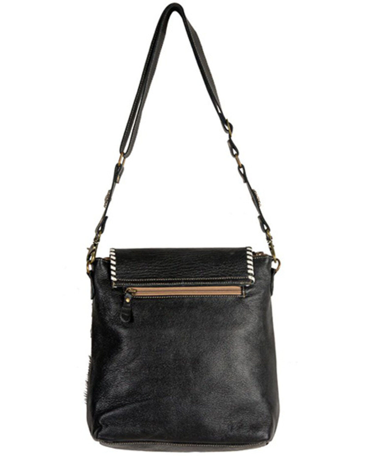 Image #5 - Myra Bag Women's Spirit of the Herd Hand Tooled Crossbody Bag, Black, hi-res