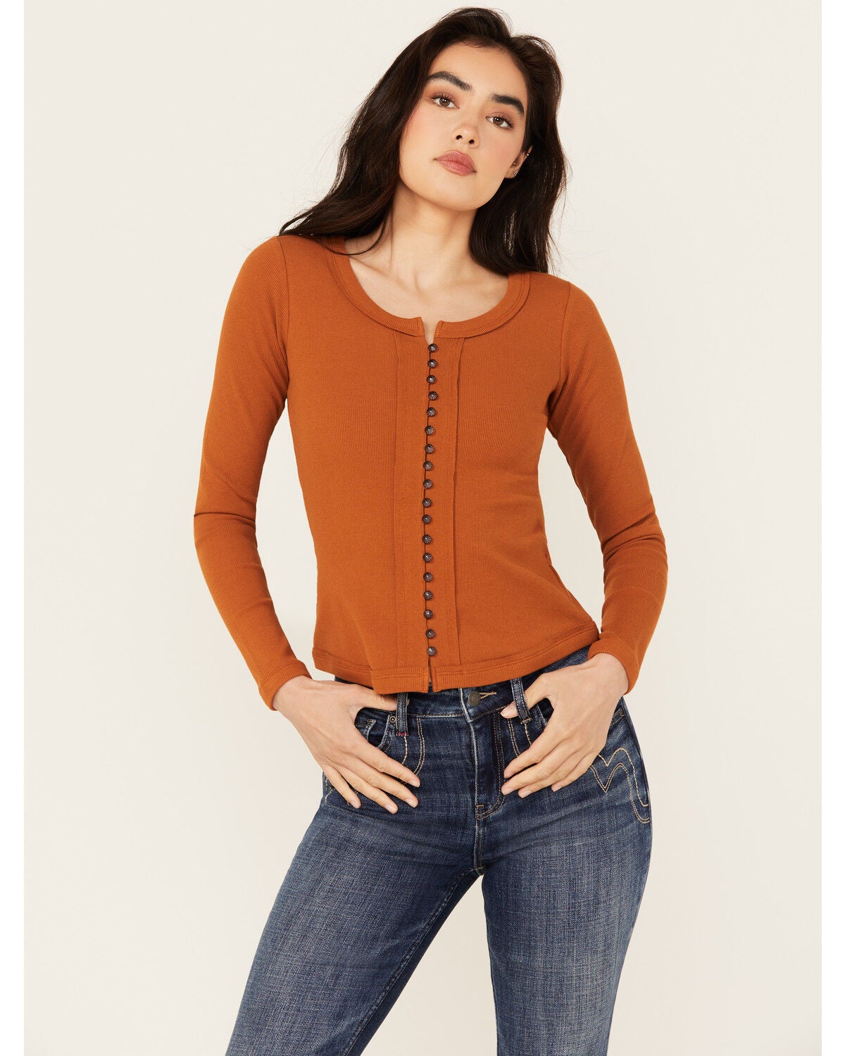 Idyllwind Women's Rambling Long Sleeve Button-Down Shirt, Caramel, hi-res