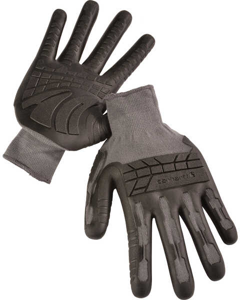 Carhartt Knuckler Knit Work Gloves, Grey, hi-res