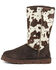 Image #3 - Superlamb Women's Turano 11" Cow Print Real Hair-On Casual Pull On Boots - Round Toe, , hi-res