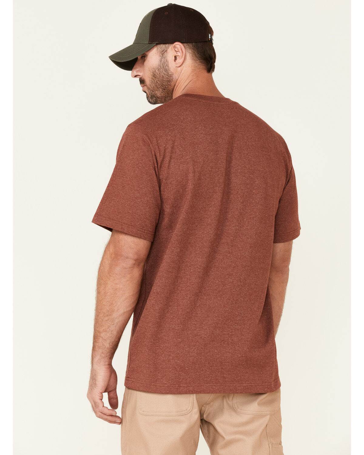 Image #4 - Hawx Men's Solid Red Forge Short Sleeve Work Pocket T-Shirt, Red, hi-res