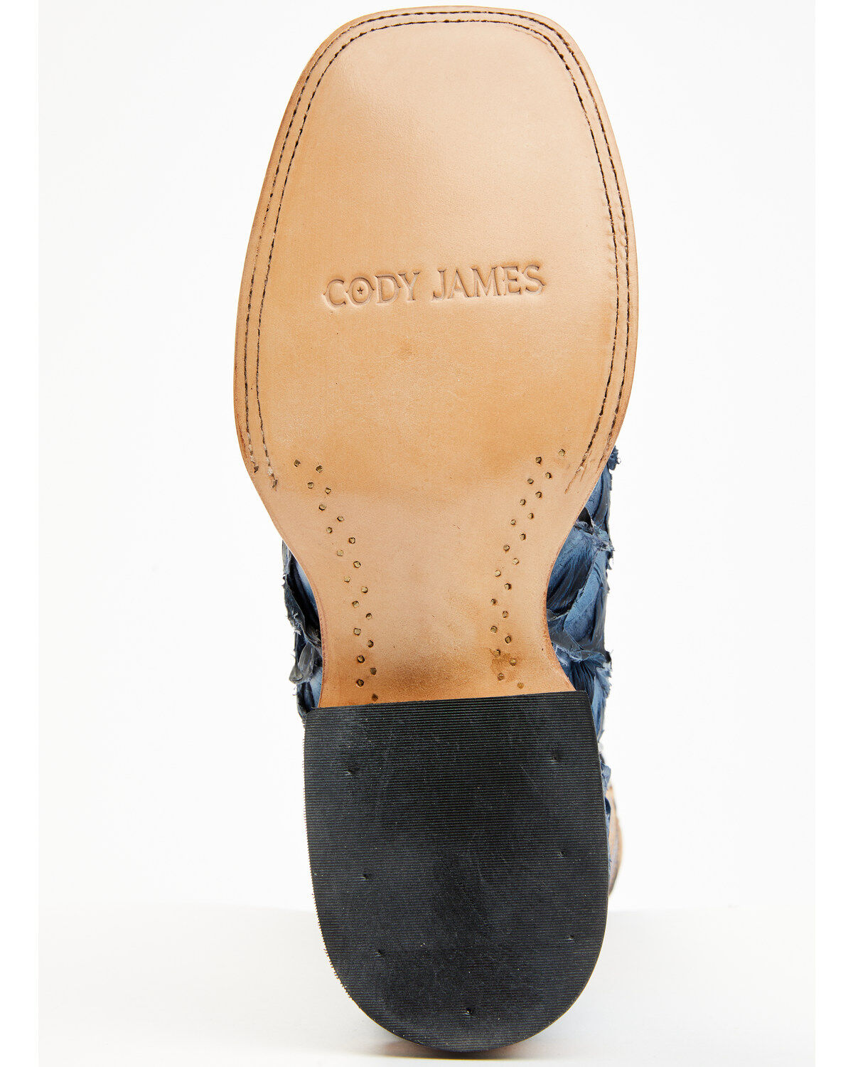 Image #7 - Cody James Men's Exotic Pirarucu Western Boots - Broad Square Toe, Blue, hi-res