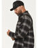 Image #2 - Thorogood Men's Heavyweight Plaid Print Long Sleeve Button-Down Flannel Shirt, Black, hi-res