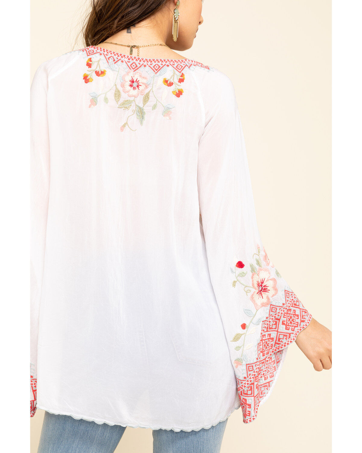 Image #2 - Johnny Was Women's White Grace Bell Sleeve Top, , hi-res
