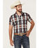 Image #1 - Rock & Roll Denim Men's Southwestern Print Short Sleeve Polo Shirt, Navy, hi-res
