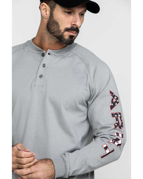 Image #5 - Ariat Men's FR Liberty Logo Long Sleeve Work Shirt - Big, , hi-res