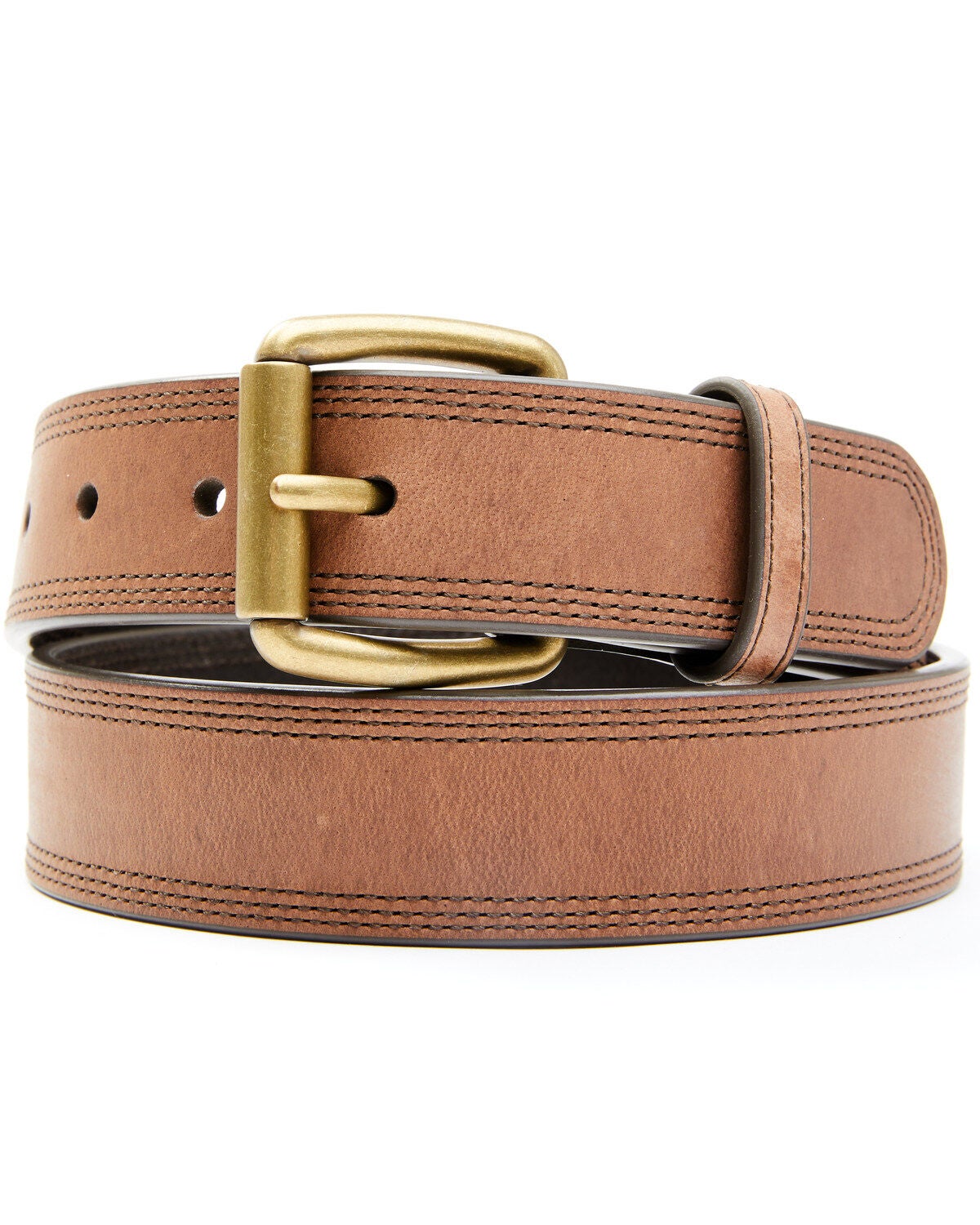 Hawx Men'sTriple Stitched Work Belt, Brown, hi-res