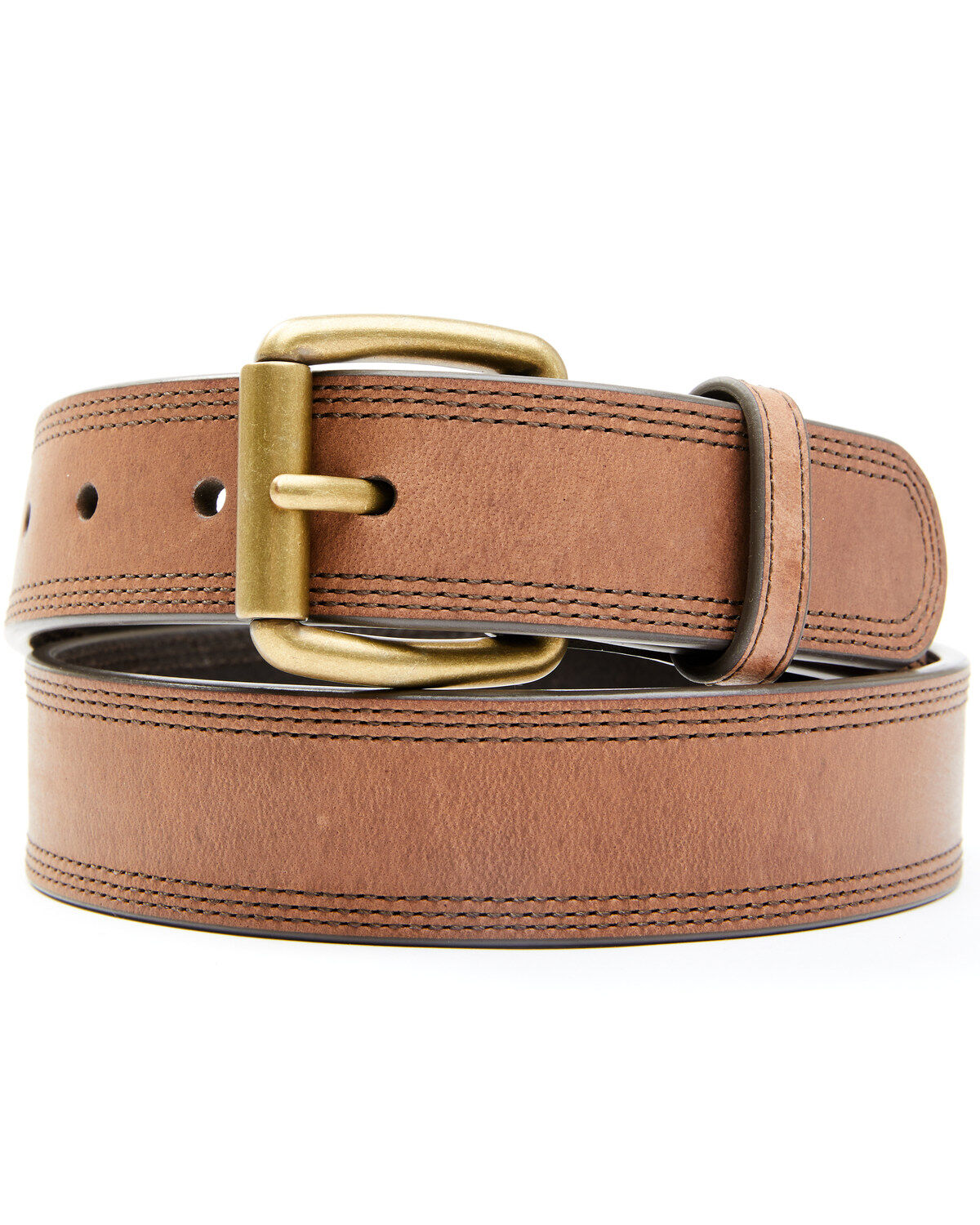 Image #1 - Hawx Men'sTriple Stitched Work Belt, Brown, hi-res