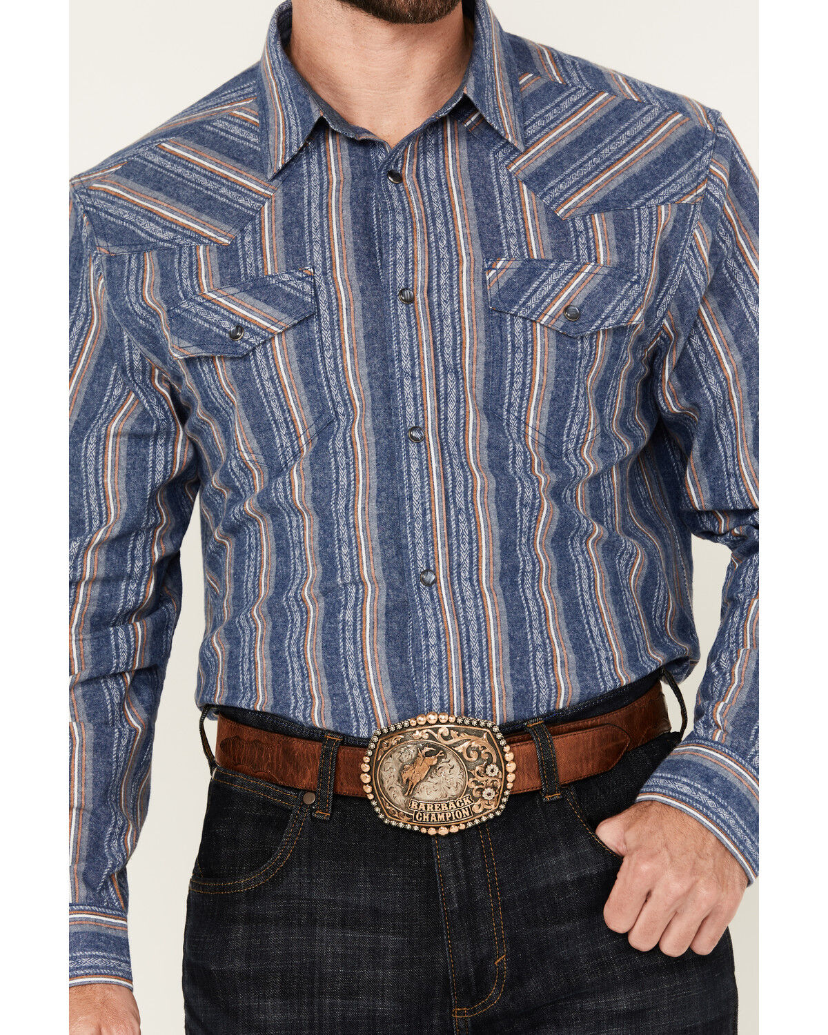Product Name:  Cody James Men's Alpine Southwestern Striped Long Sleeve Pearl Snap Western Shirt