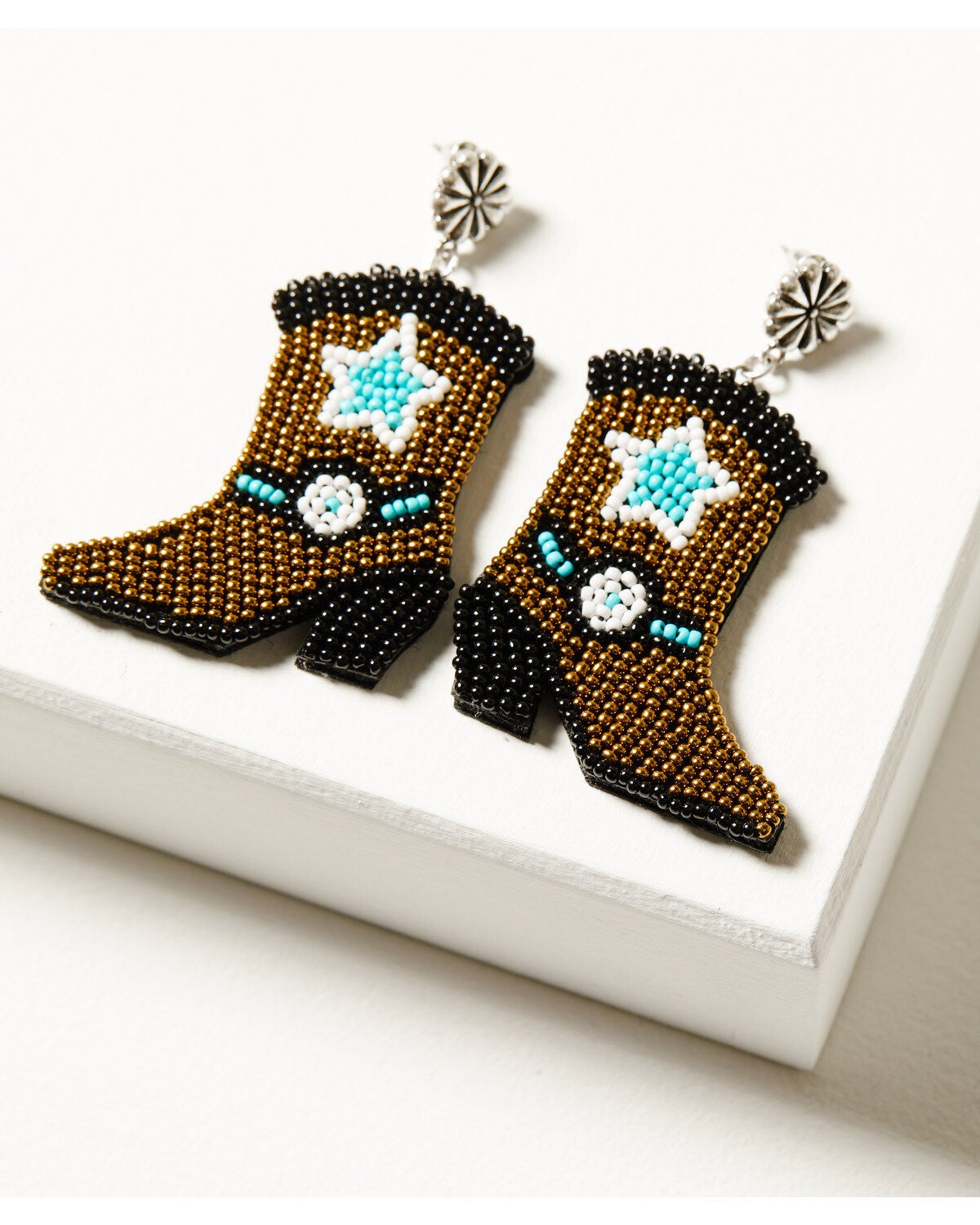 Idyllwind Women's Roundup Boot Beaded Earrings, Bronze, hi-res