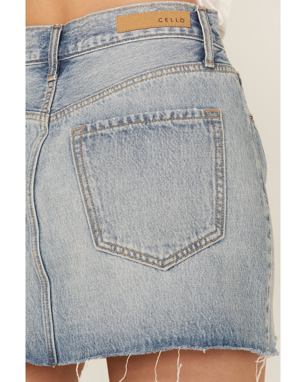 Product Name:  Cello Women's Medium Wash Mid Rise Denim Mini Skirt
