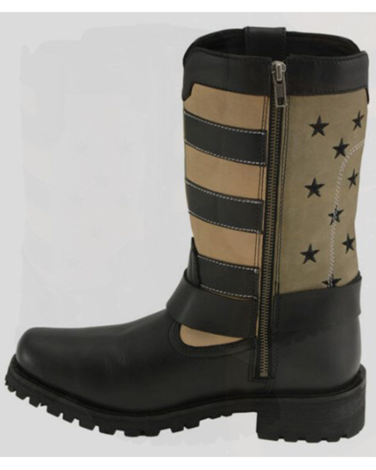 Image #3 - Milwaukee Leather Women's Stars & Stripes Harness Motorcycle Boots - Square Toe, Black, hi-res