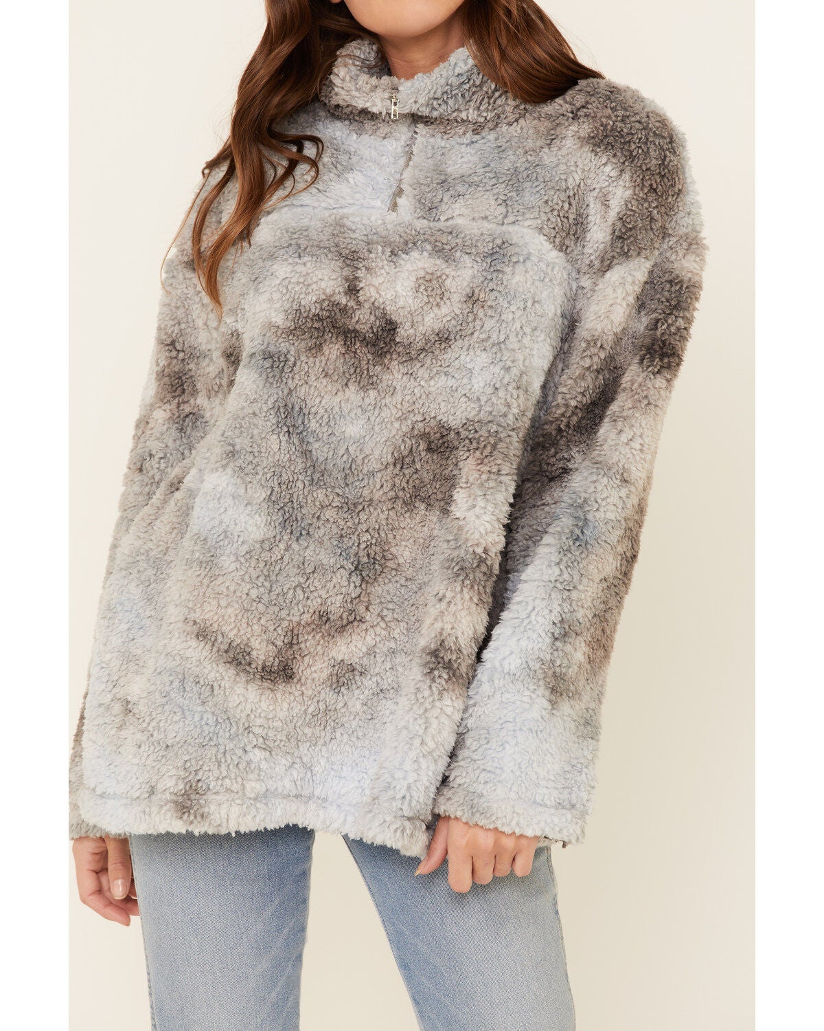 peach love sherpa pullover