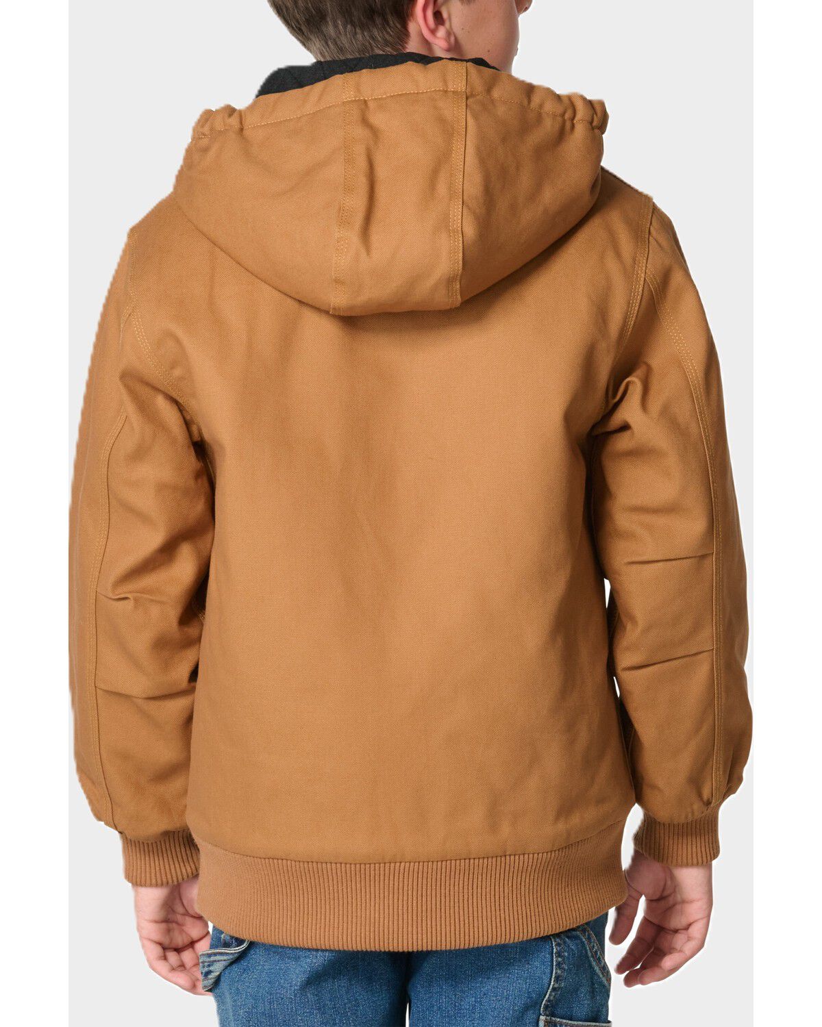 Image #3 - Carhartt Little Boys' Canvas Insulated Hooded Active Jacket, Brown, hi-res