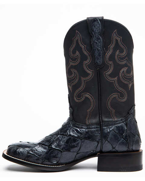 Image #3 - Cody James Men's Black Flat Pirarucu Western Boots - Narrow Square Toe, , hi-res