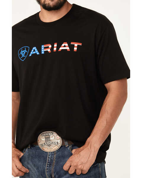 Image #3 - Ariat Men's Wordmark Short Sleeve Graphic T-Shirt , Black, hi-res