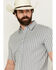 Image #2 - Cody James Men's Falling Diamond Striped Short Sleeve Button-Down Stretch Western Shirt - Tall, Light Blue, hi-res