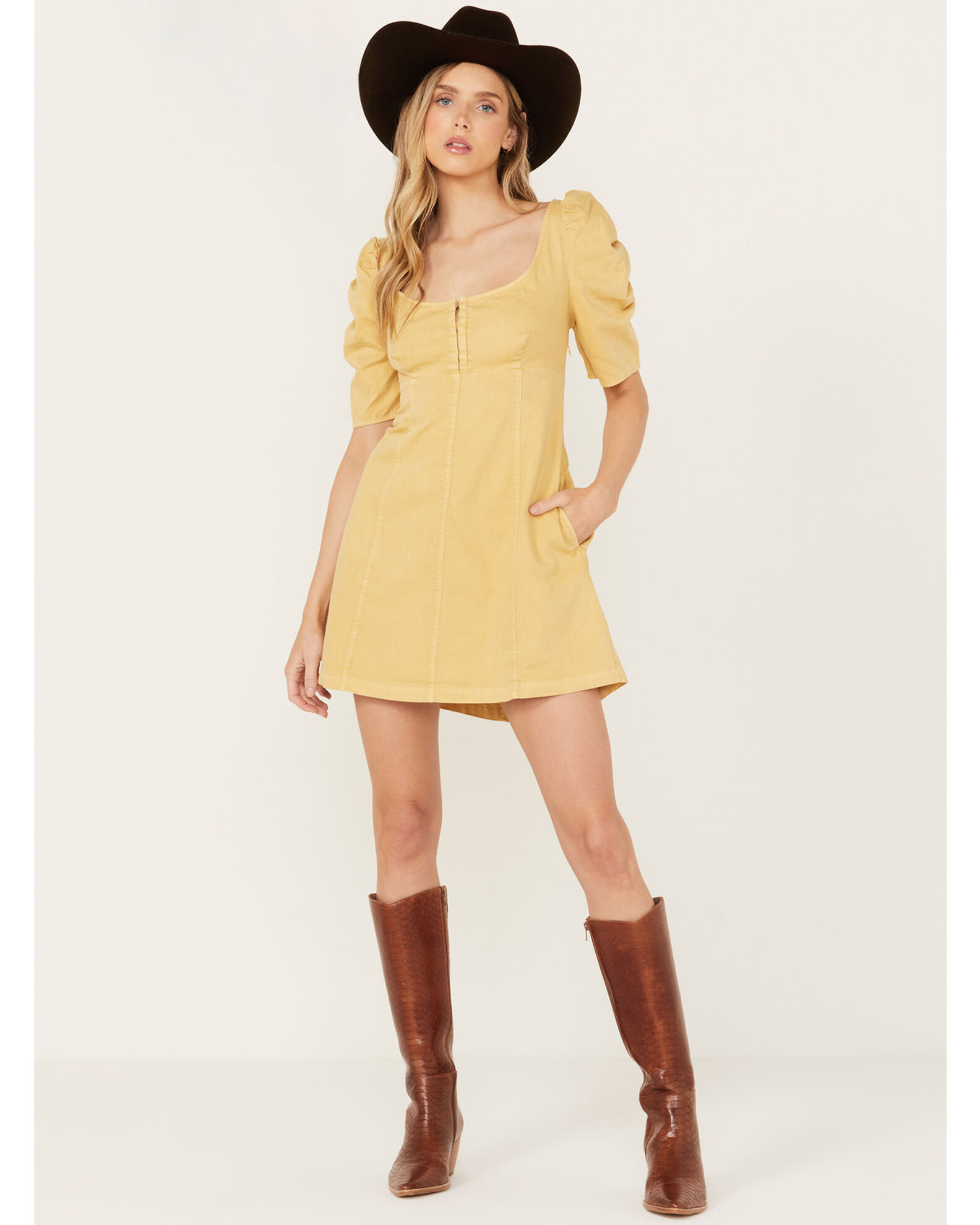 Product Name Free People Women s Cheyenne Denim Mini Dress