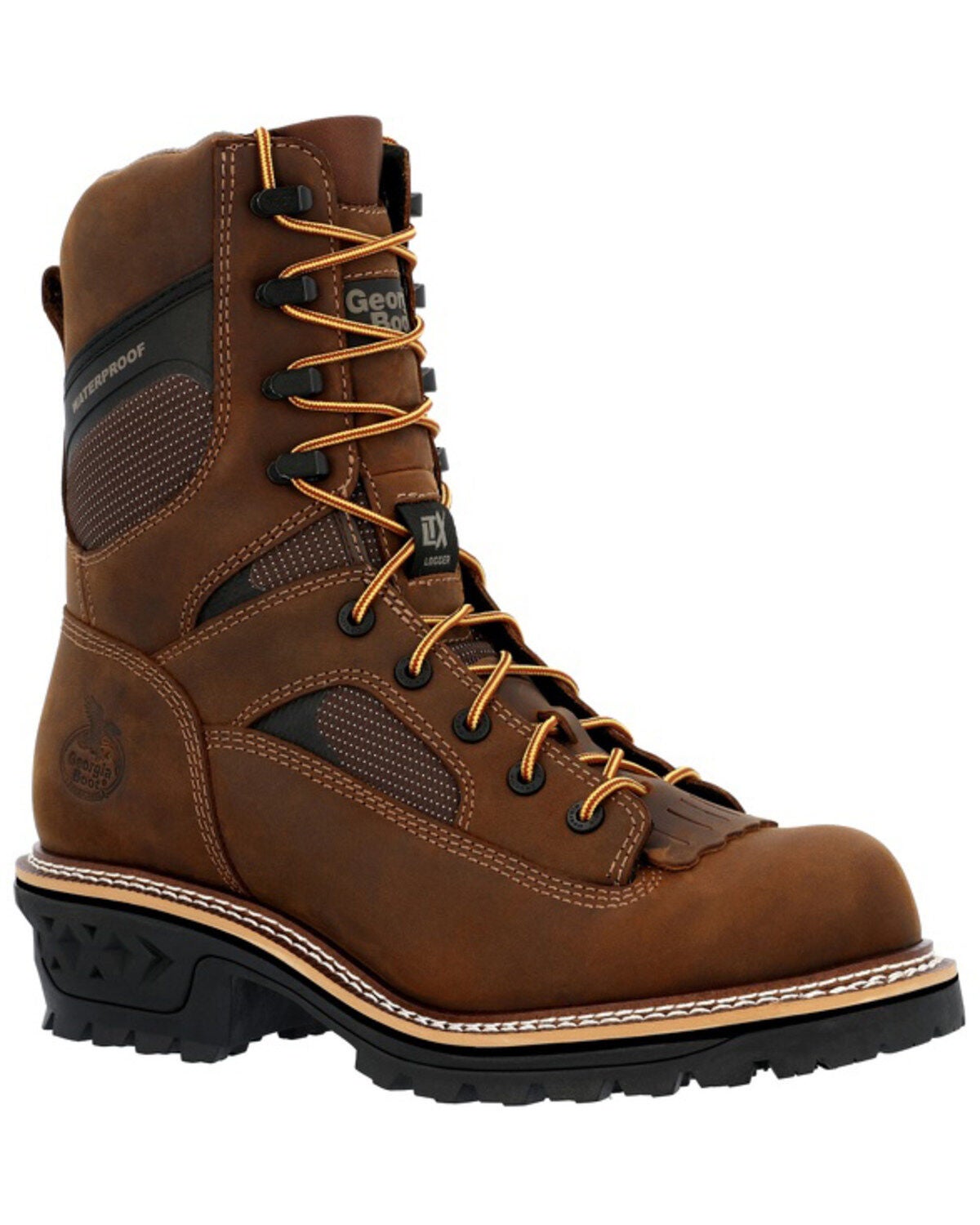 Georgia Men's LTX Logger Waterproof Work Boots - Soft Toe, Brown, hi-res