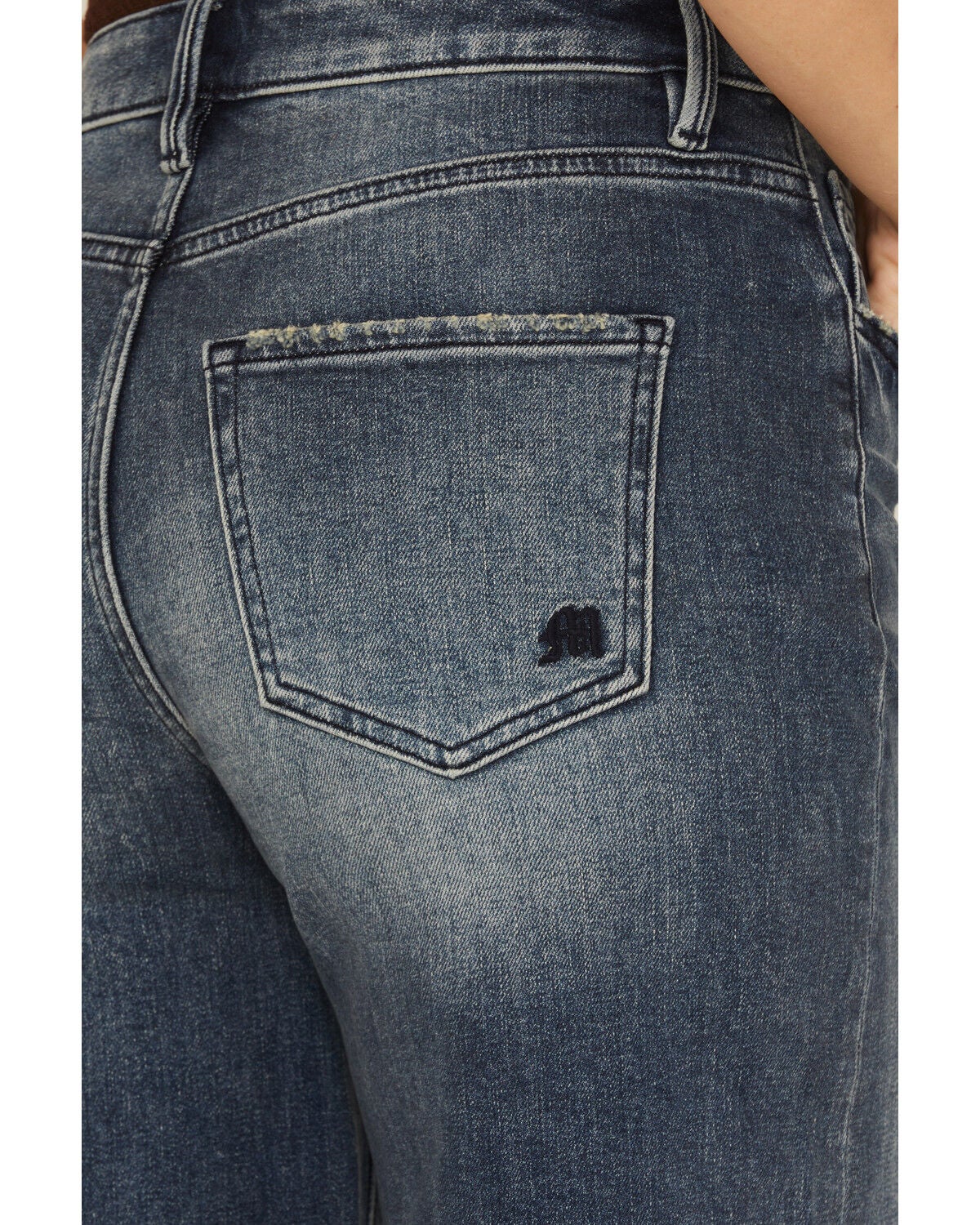 Image #4 - Miss Me Women's Dark Wash High Rise 32" Super Wide Stretch Denim Jeans, Dark Wash, hi-res