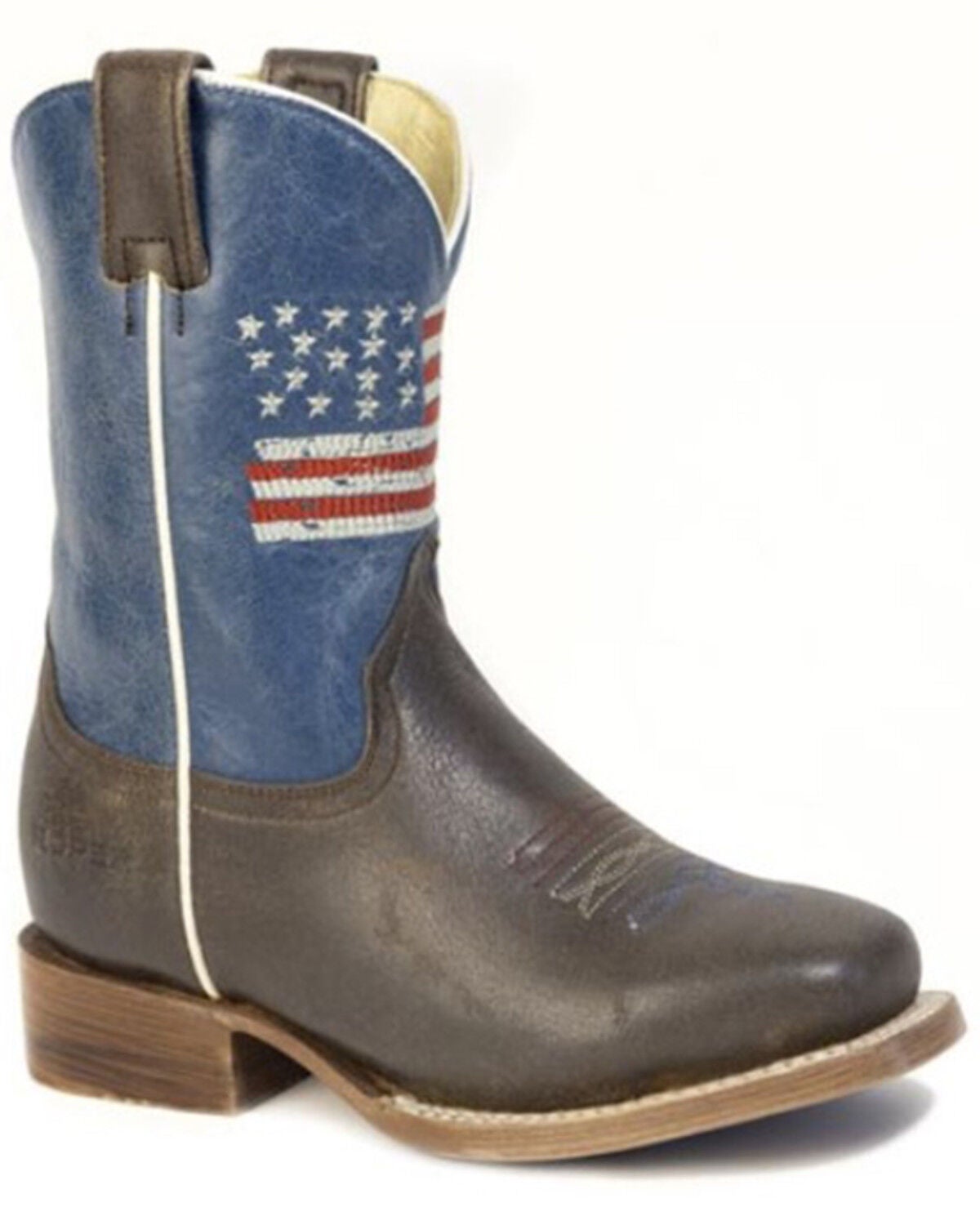 Roper Little Boys' 250 USA Western Boots - Square Toe, Brown, hi-res