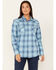 Image #1 - Ariat Women's FR Bonita Long Sleeve Snap Work Shirt, Blue, hi-res