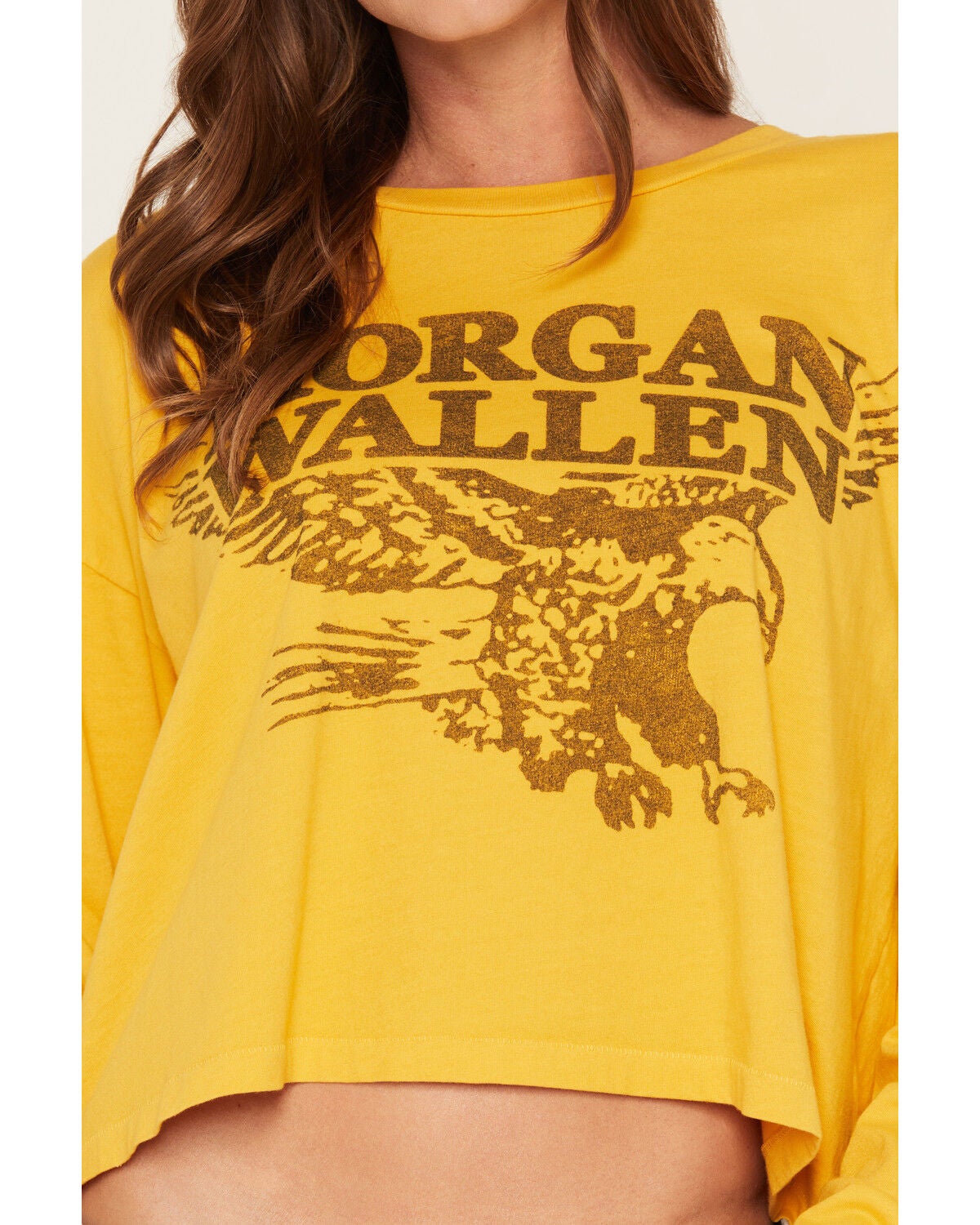 Image #3 - Daydreamer Women's Morgan Wallen Eagle Meet & Greet Long Sleeve Graphic Tee, Yellow, hi-res