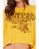 Image #3 - Daydreamer Women's Morgan Wallen Eagle Meet & Greet Long Sleeve Graphic Tee, Yellow, hi-res